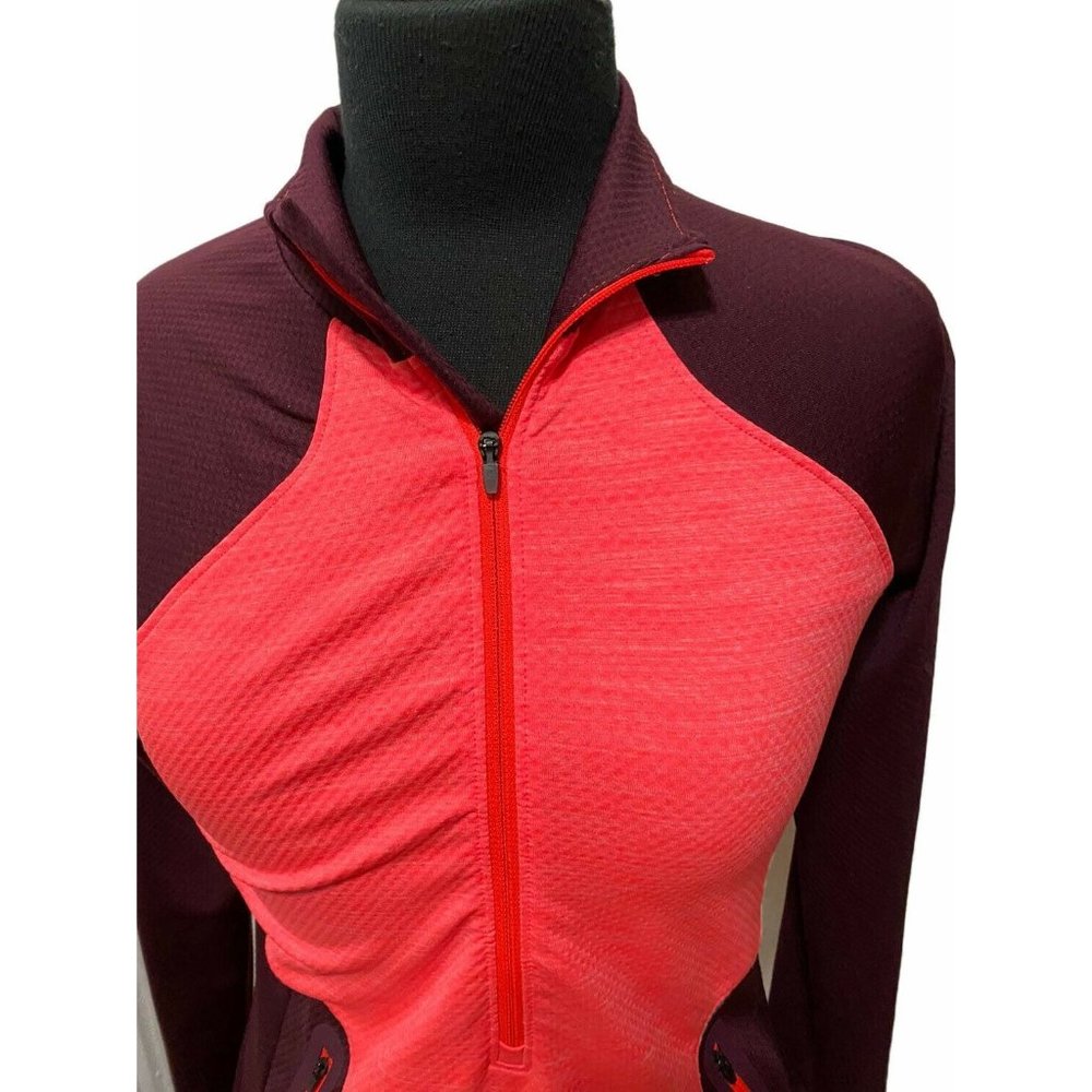 Under Armour ColdGear Reactor 1/2 Zip Women’s Shirt Marathon Red Light, XS NEW - Picture 2 of 3